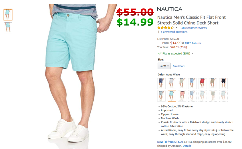 nautica chino shorts