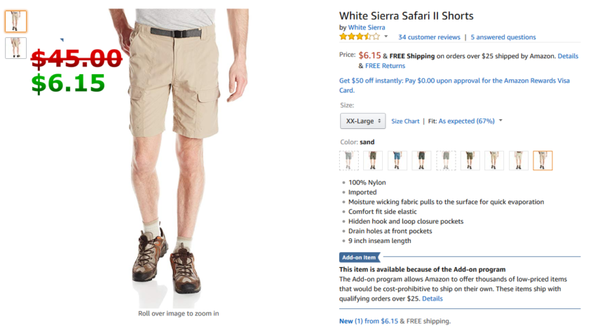 White Sierra Size Chart Pants